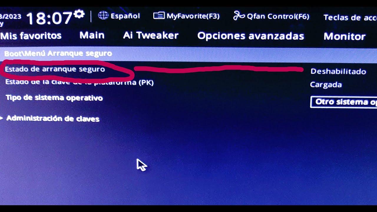 Activación de Secure Boot en UEFI