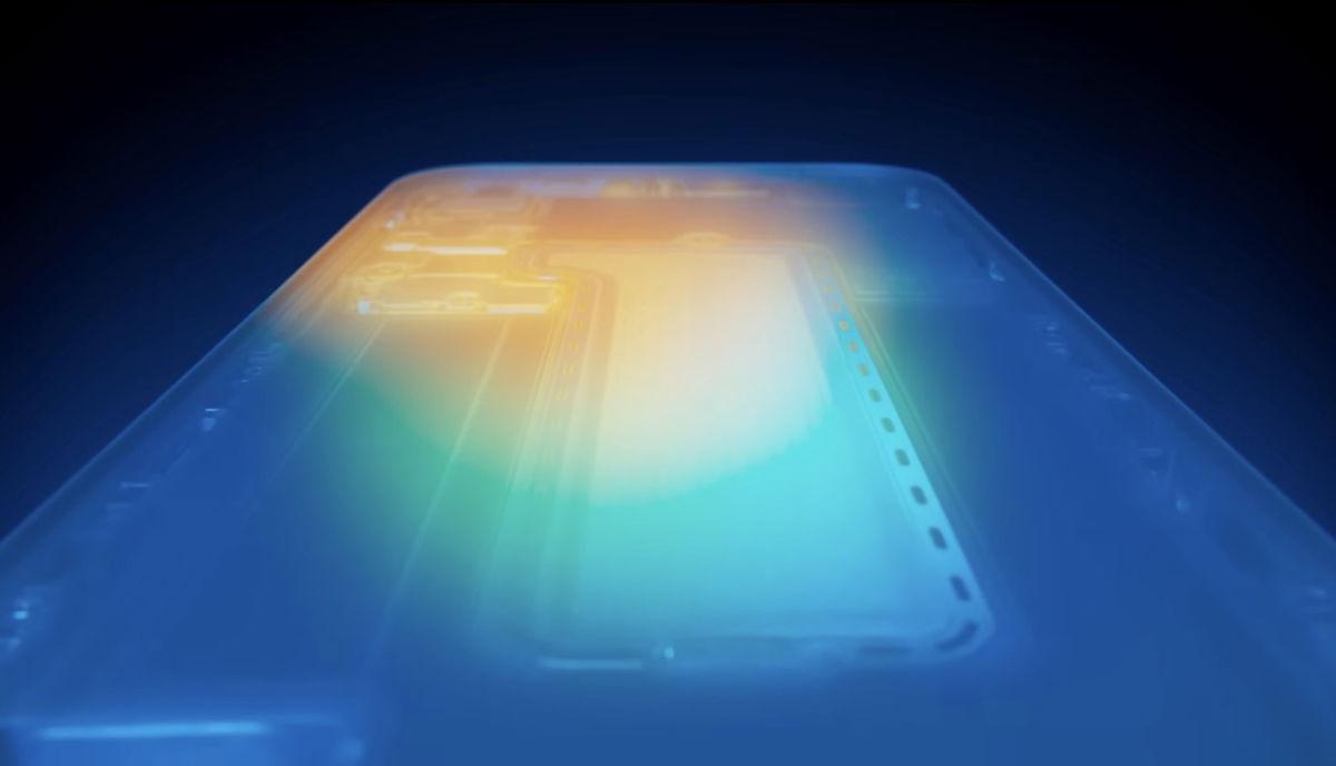 Interior del iPhone 17 Pro con cámara de vapor