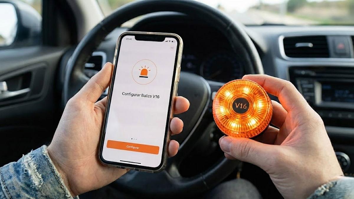 uso baliza v16 en carretera