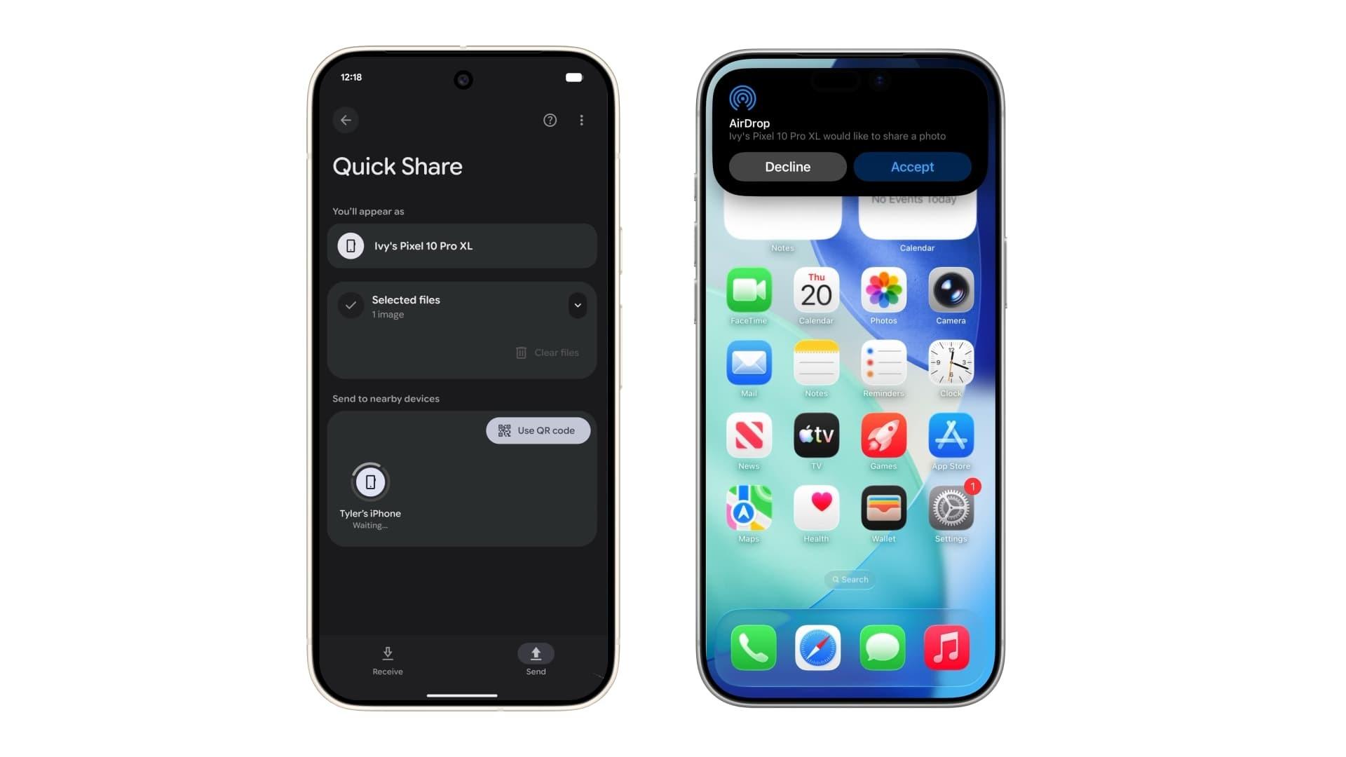 Compatibilidad Quick Share y AirDrop