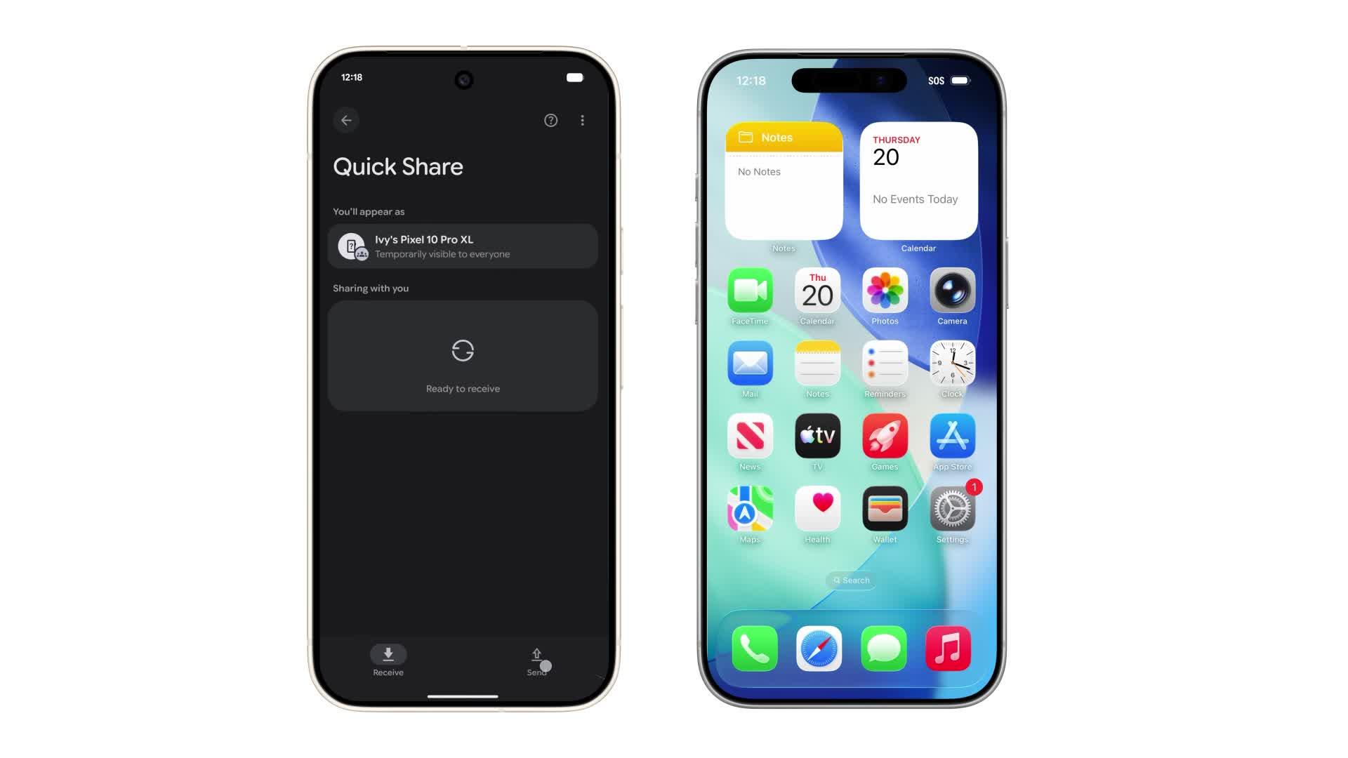 Archivo entre Android y iPhone con Quick Share y AirDrop