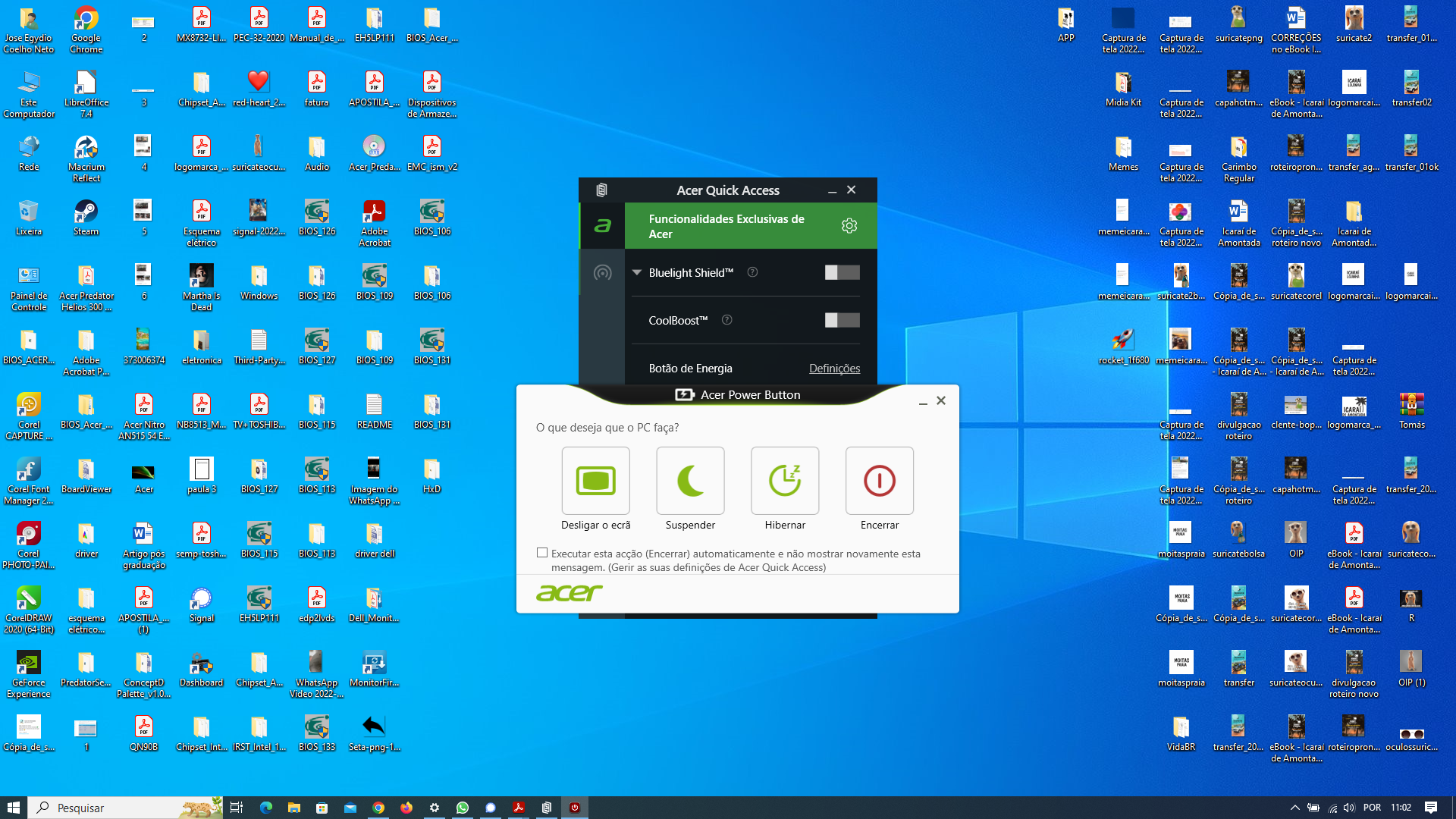 Panel principal de Acer Quick Access