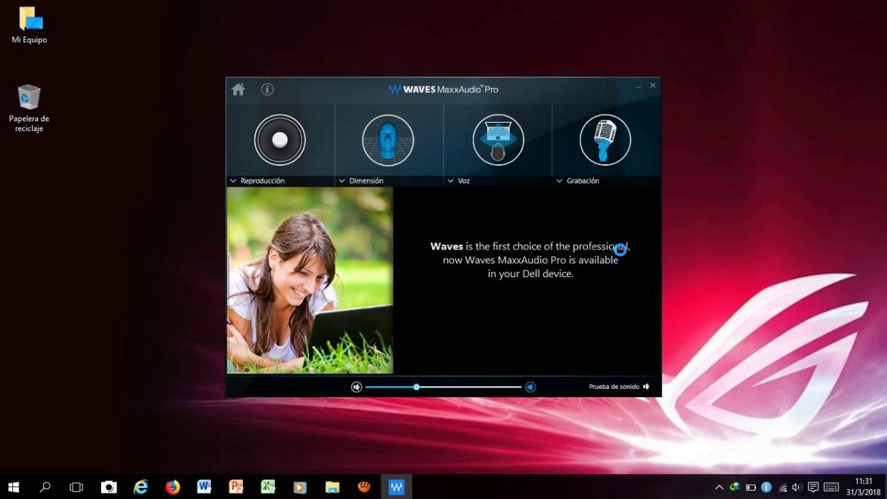 Configuracion Waves MaxxAudio en portatil