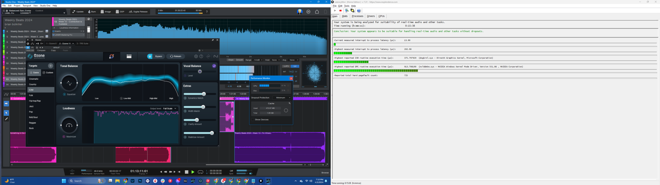 Herramienta LatencyMon para medir rendimiento de audio