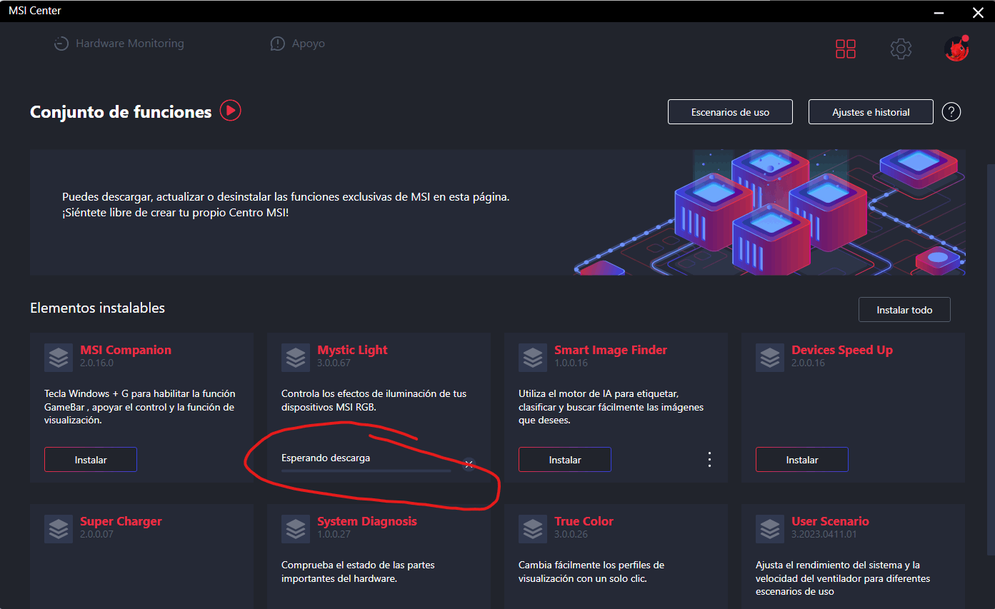 Ajustes de energía en Windows y MSI Ajustes de energía en Windows y MSI