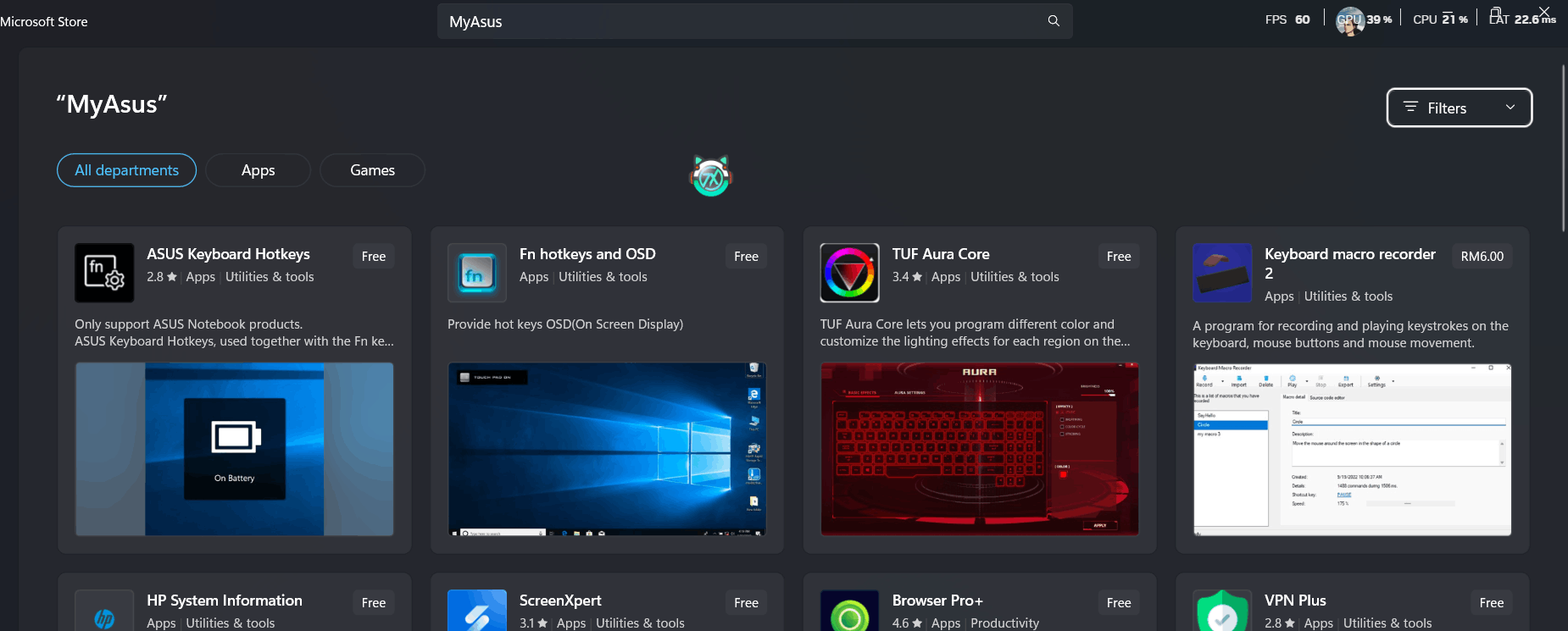 ASUS System Control Interface y MyASUS