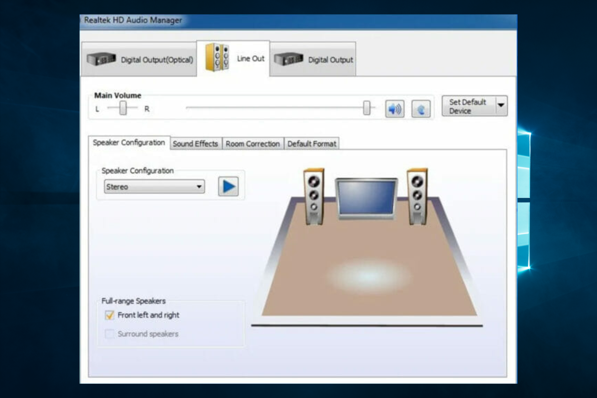 Pestañas altavoces y micrófono Realtek