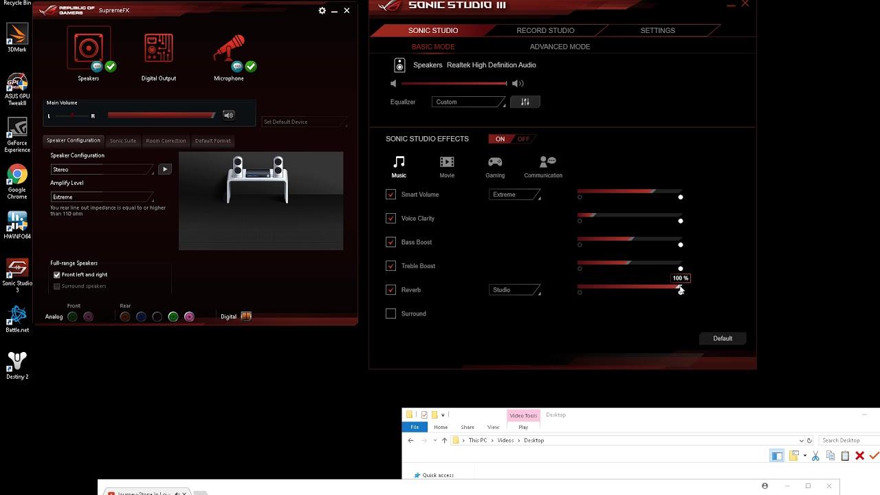 Configuración de Sonic Studio ecualizador