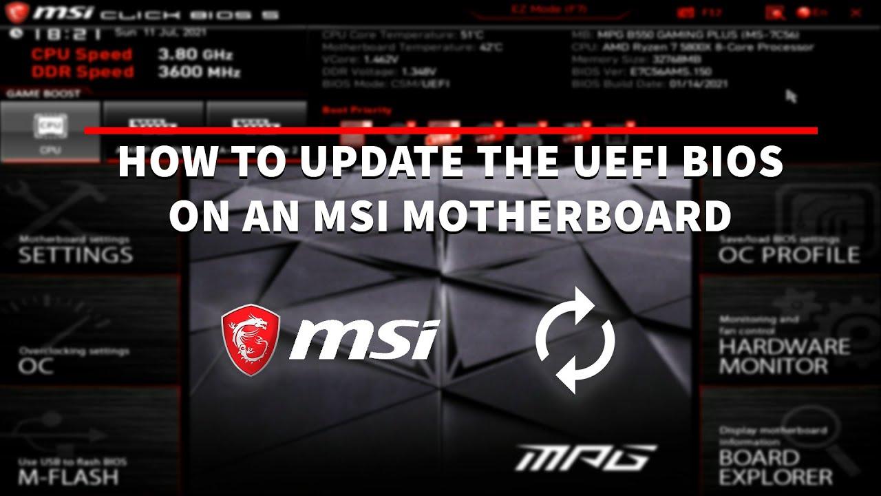 Actualización BIOS UEFI en placa base MSI