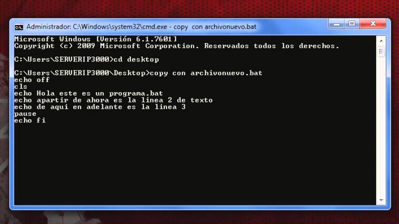 Comparativa archivos cmd y bat en Windows