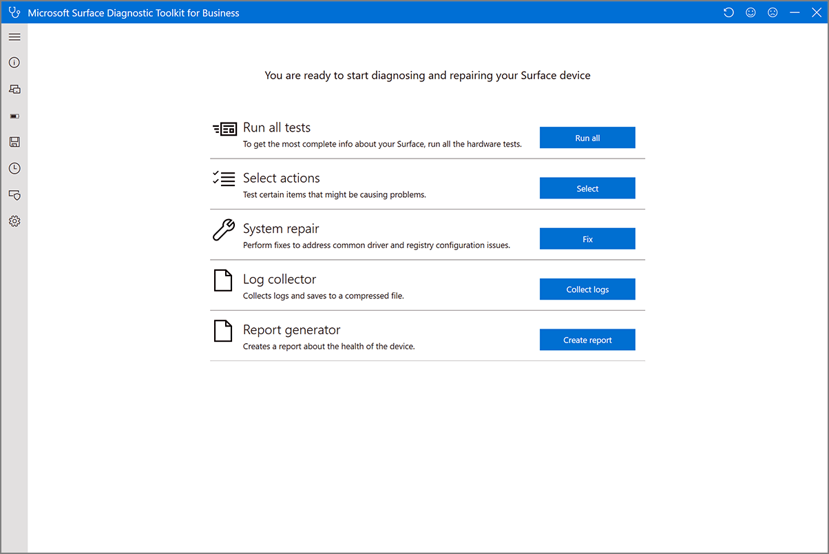 Herramienta Surface Diagnostic Toolkit