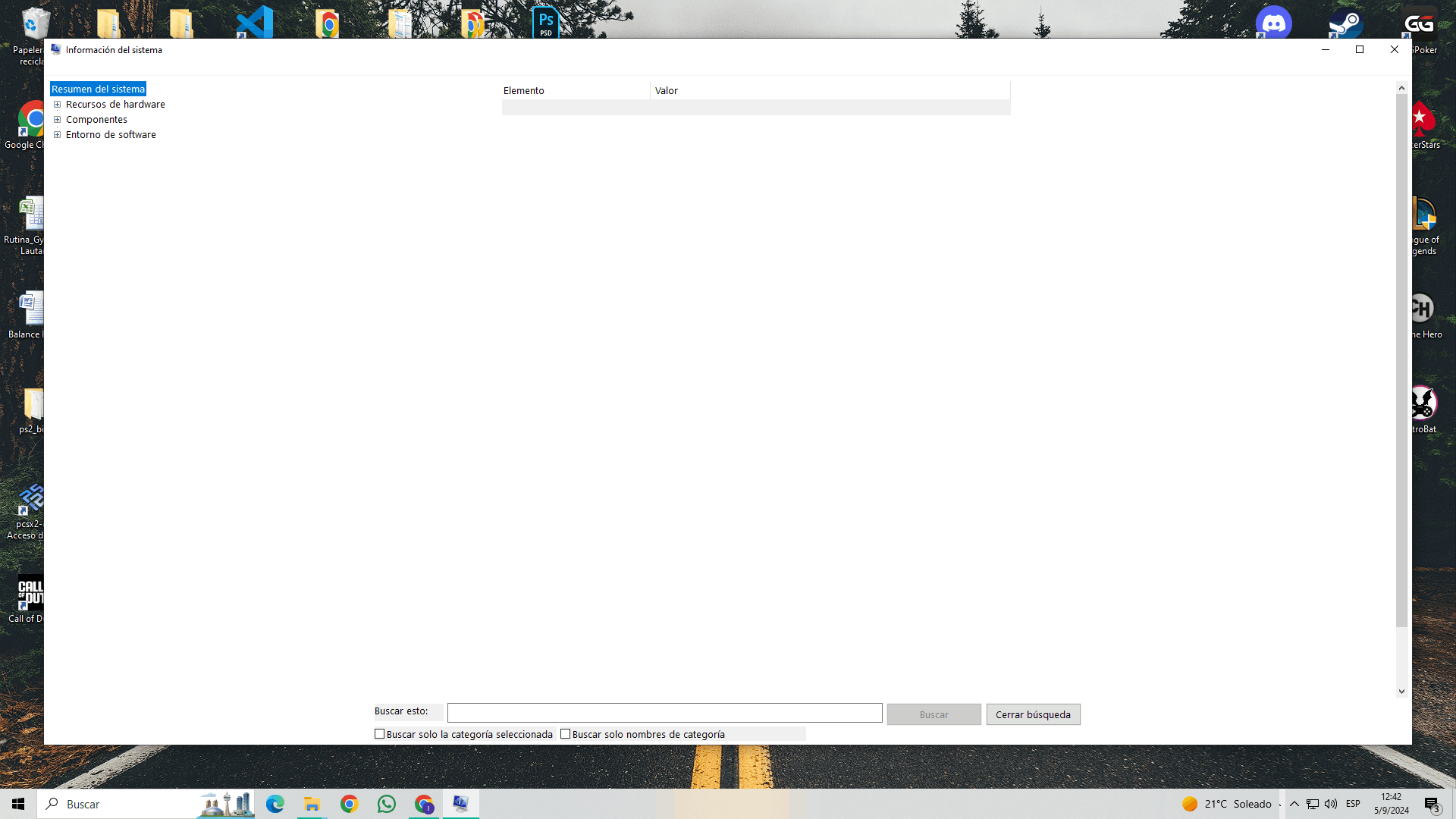 Ejemplos de comandos MSInfo32 en Windows