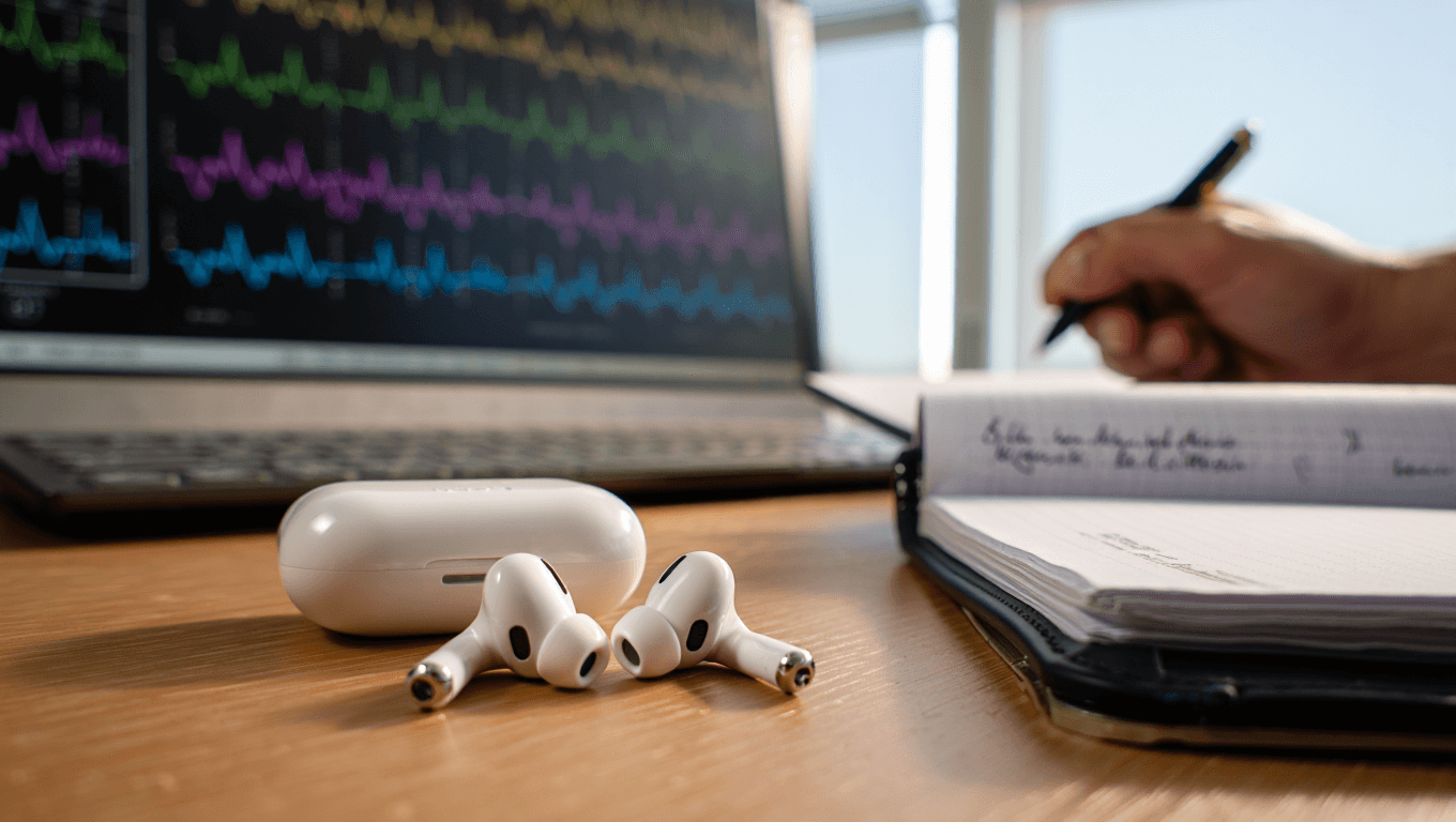 Esquema de tecnología Apple PARS y AirPods