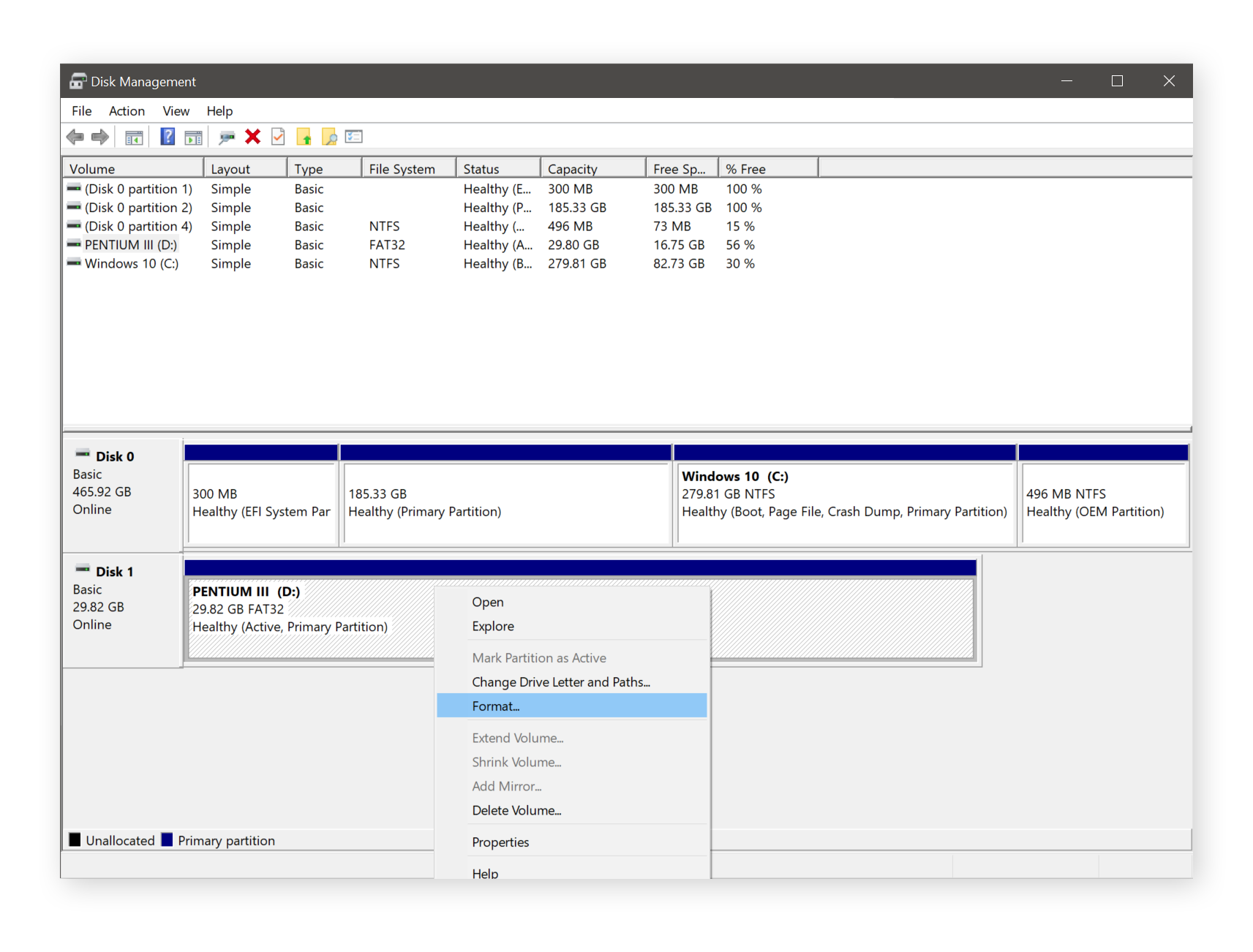 formato DCH en Windows