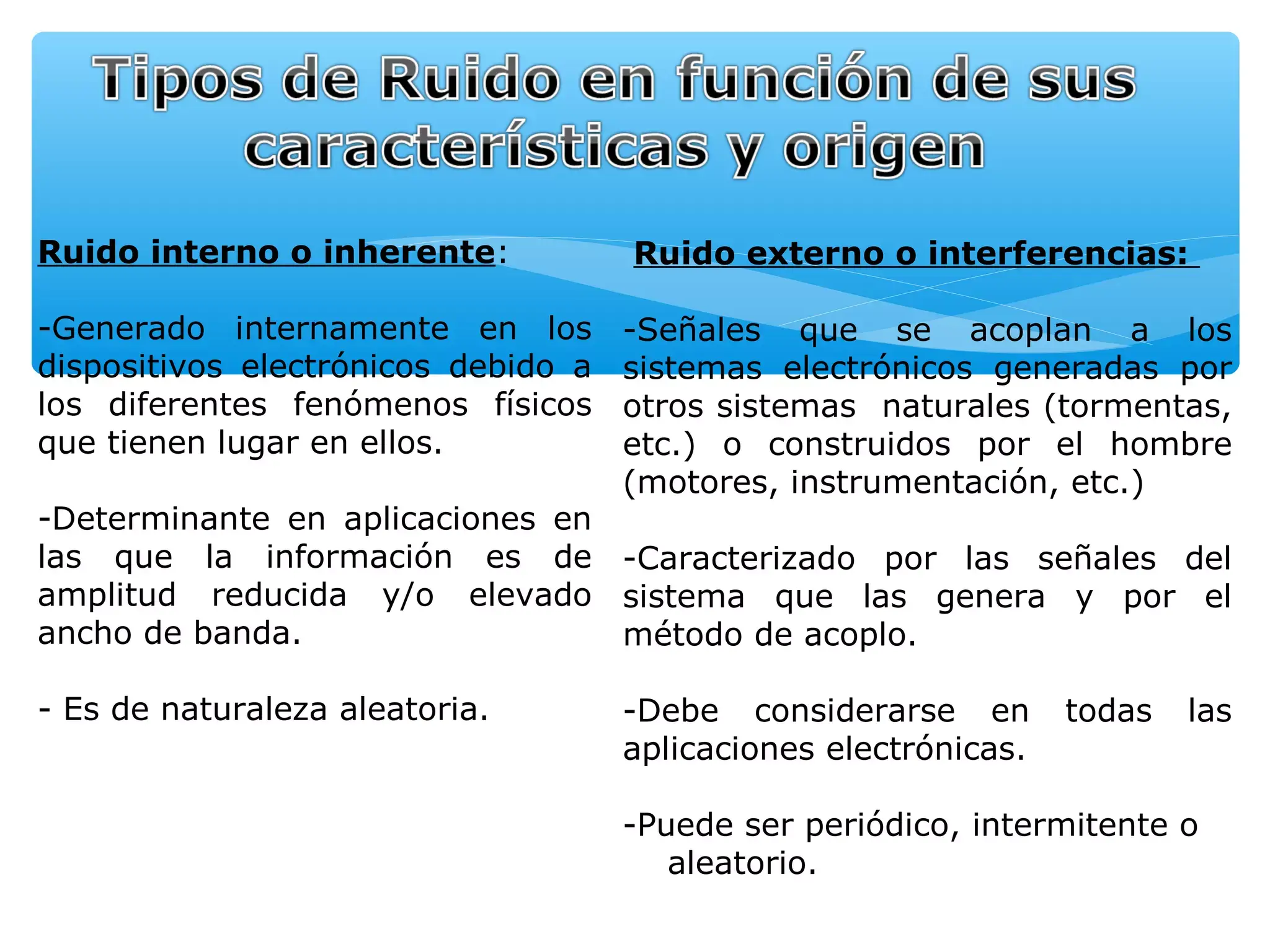Tipos de ruido presentes en electrónica tipos de ruido en electrónica