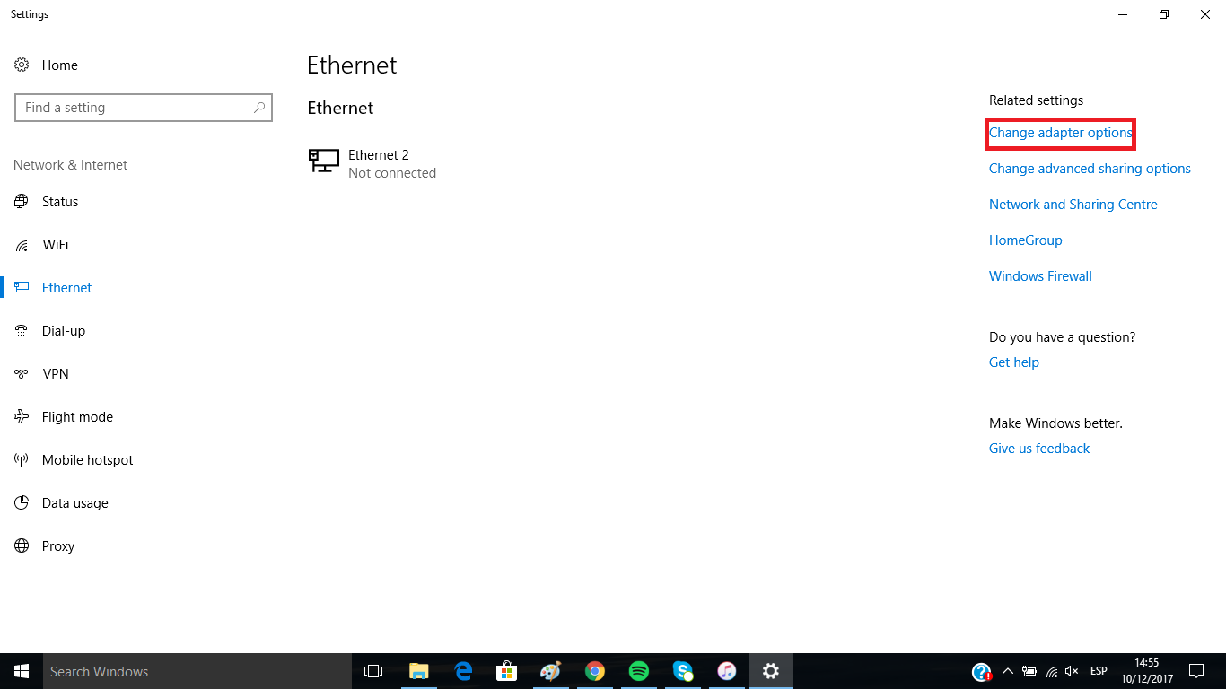 Puente de red en Windows