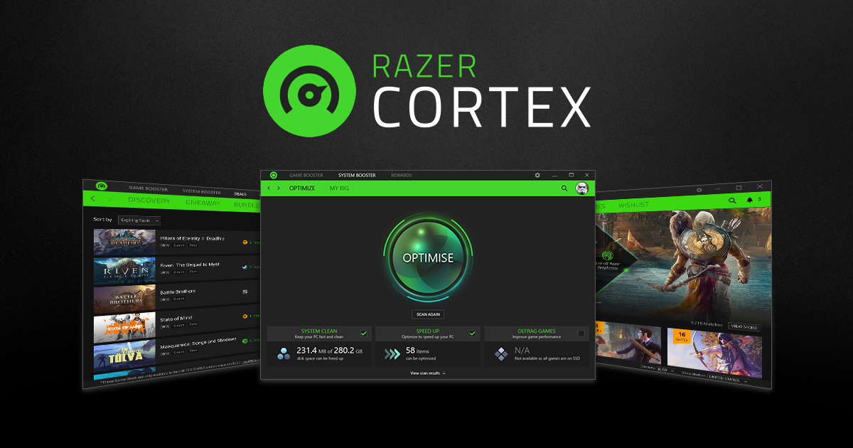 Opciones de optimización de Razer Cortex