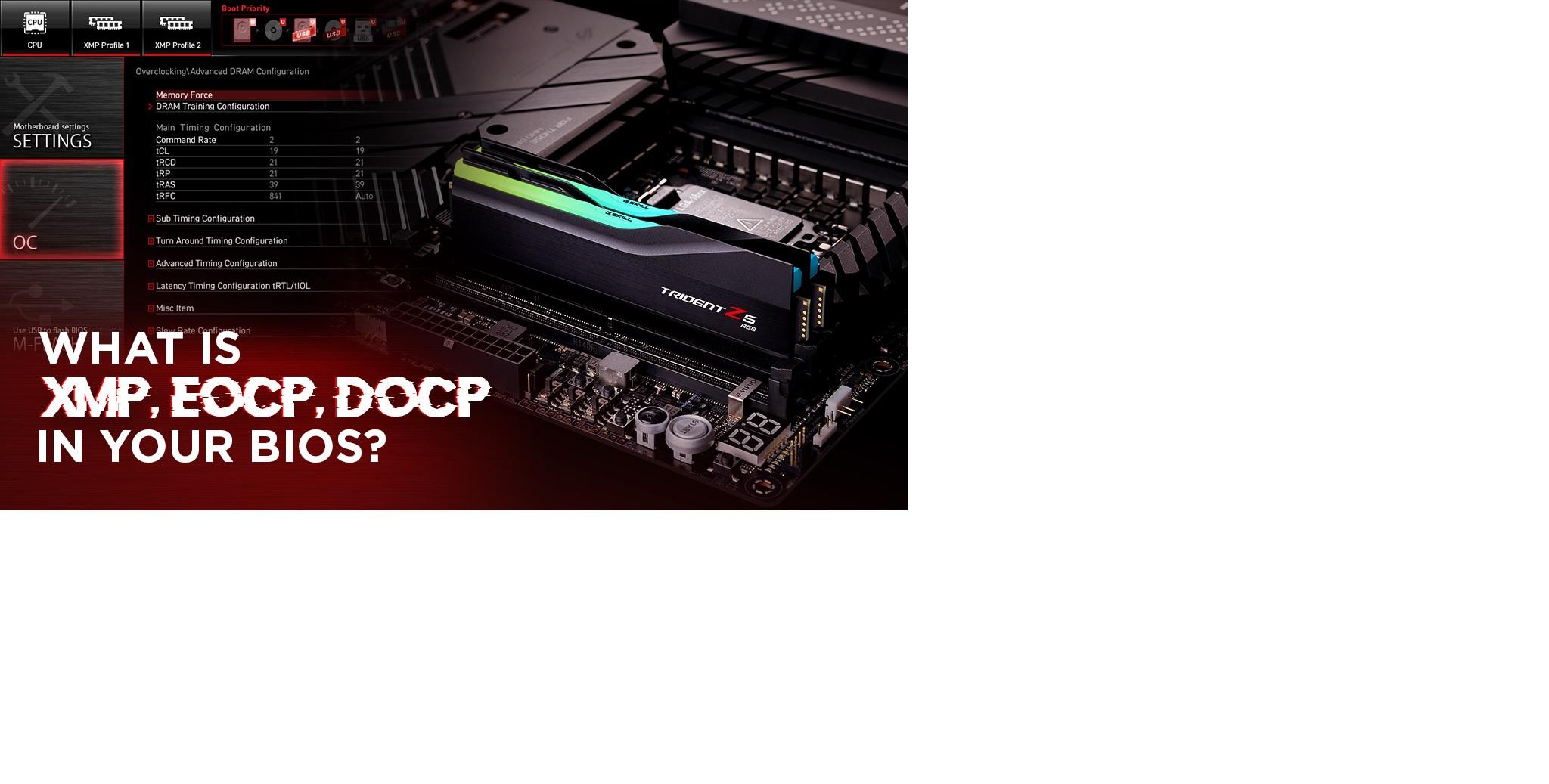 Perfiles XMP EOCP DOCP EXPO en memoria RAM