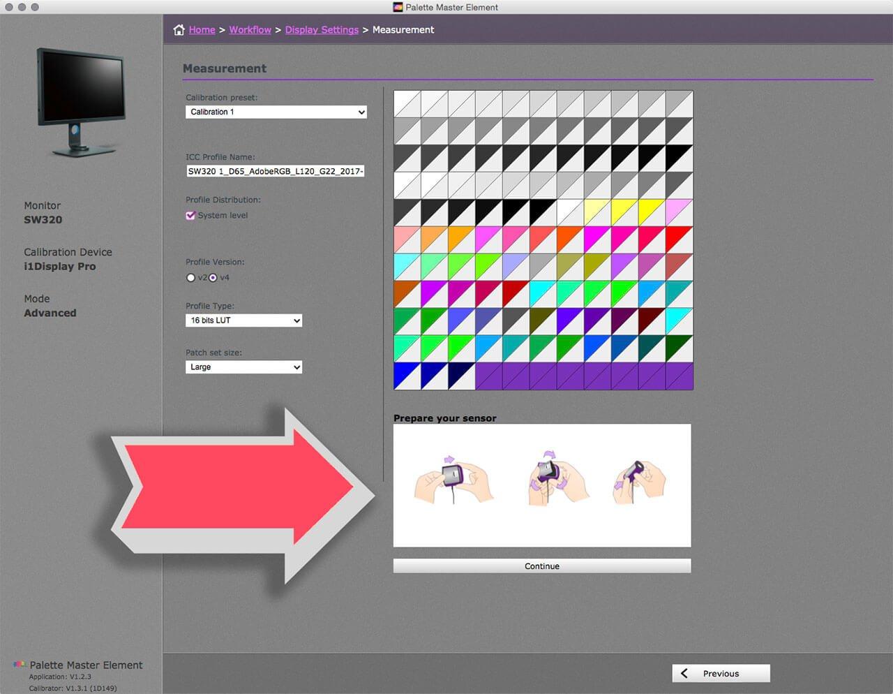 Monitor calibrado para diseño gráfico profesional