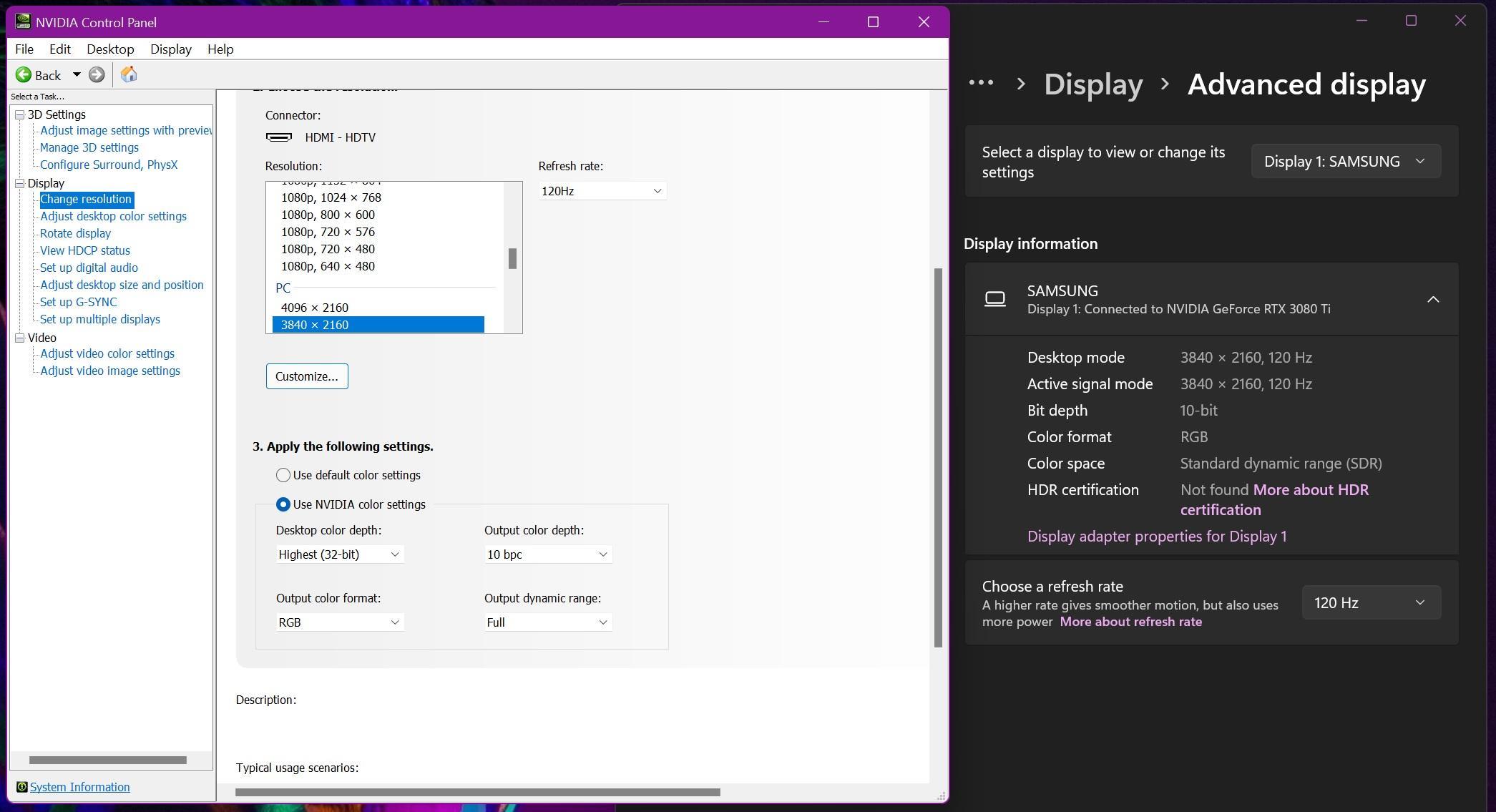 configurar la profundidad de color de 10 bits en monitores compatibles