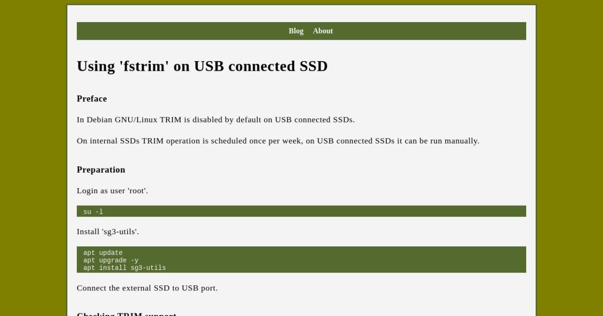 Requisitos de TRIM y fstrim en Linux