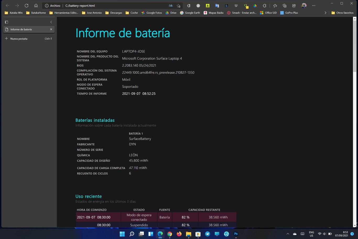Prueba de autonomía de la batería de un portátil
