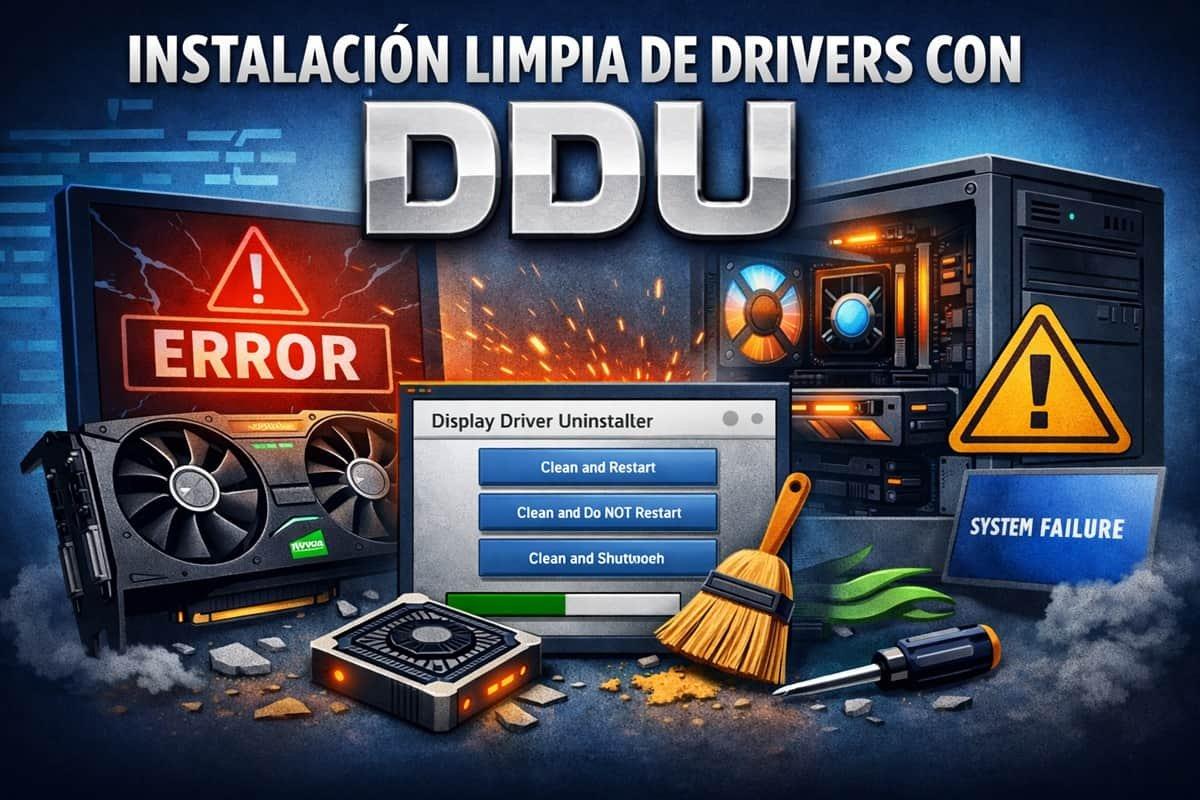 Interfaz de DDU para limpiar drivers