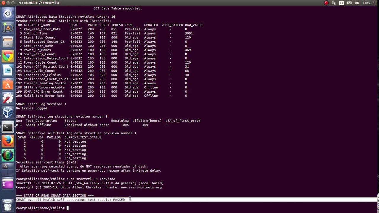 Tutorial comando smartmontools