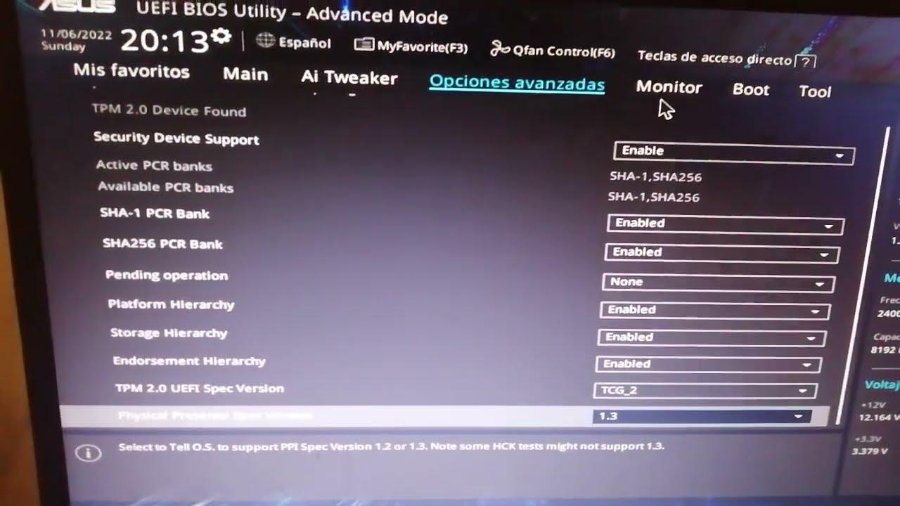 Configuración TPM 2.0 en Windows Configuración TPM 2.0 en Windows