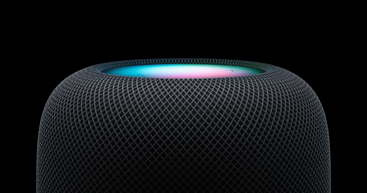 Interfaz homeOS en HomePod con pantalla