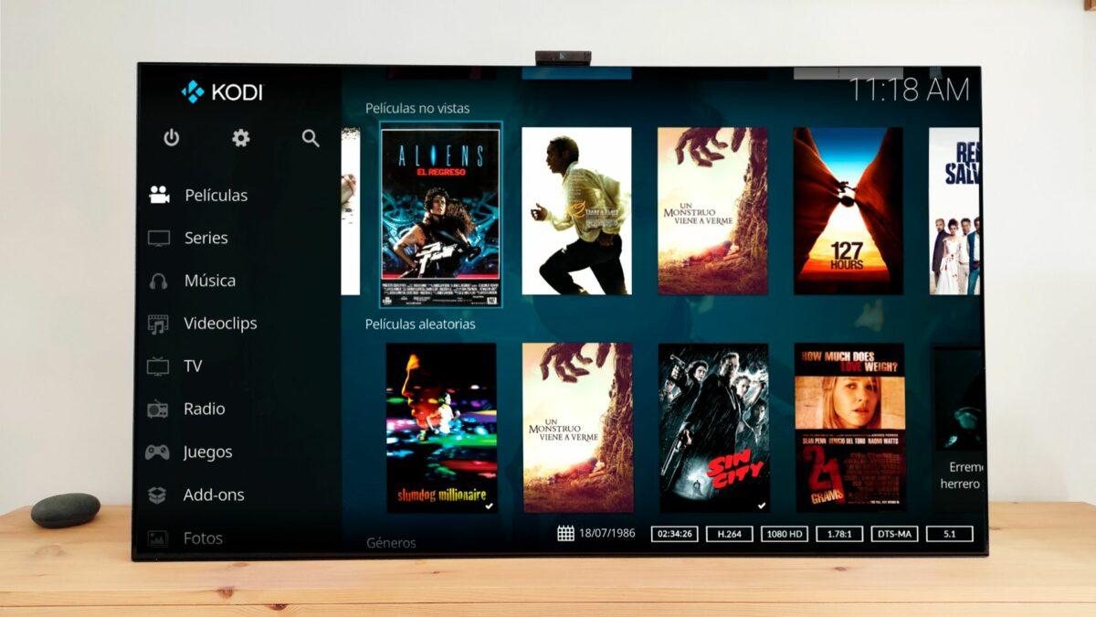 Centro multimedia Kodi en el salón