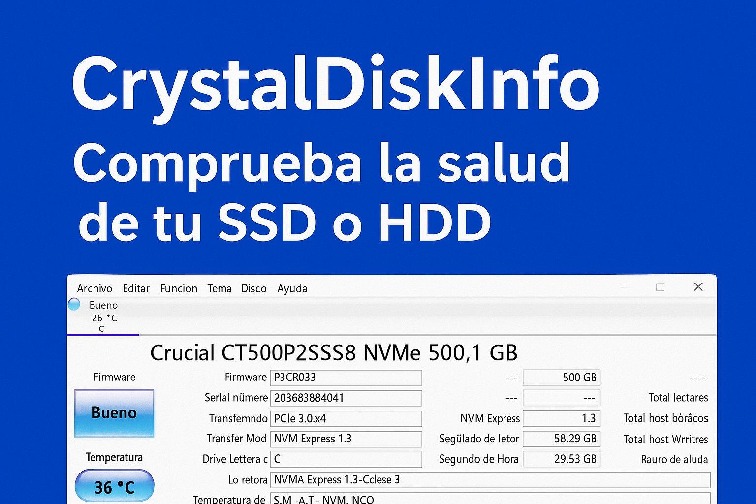 CrystalDiskInfo informacion del disco