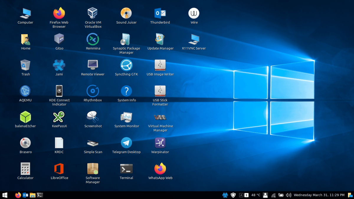 Interfaz de Linux Mint