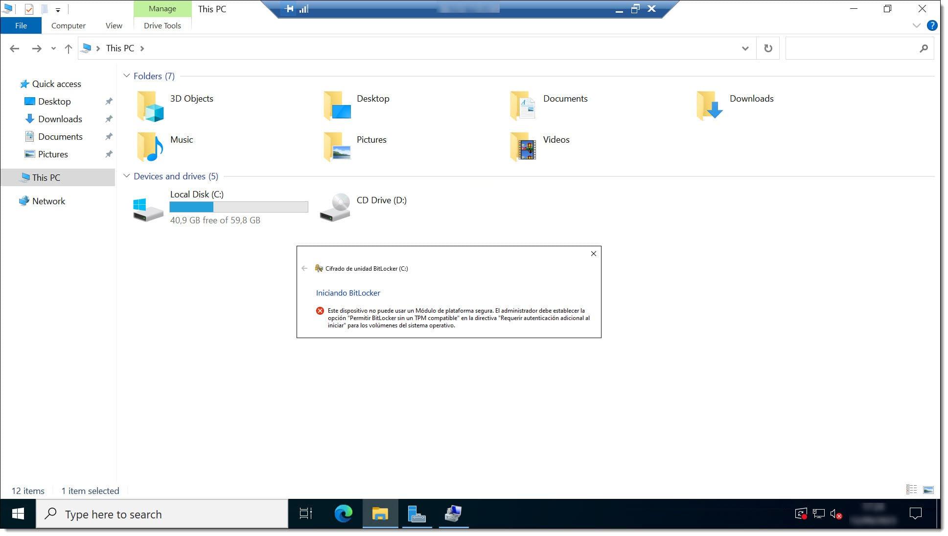 Configuración de TPM