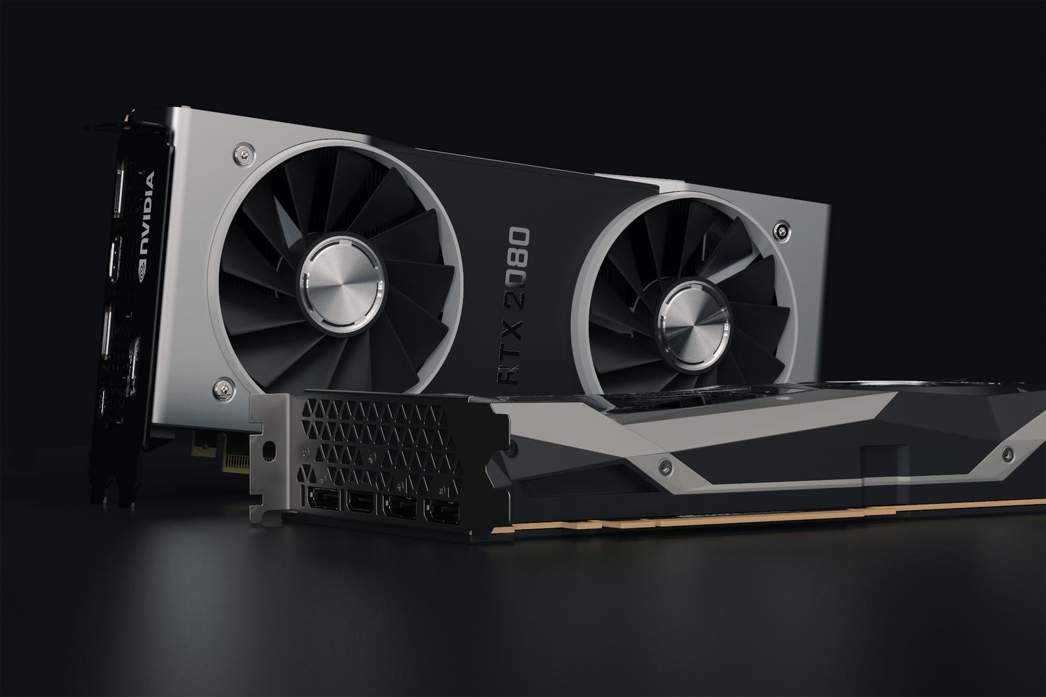 Primer plano detallado de tarjetas gráficas NVIDIA RTX, representando la potencia de cálculo y velocidad necesaria para el renderizado por GPU en Blender.
