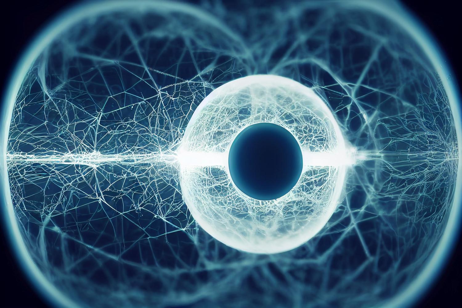 Representación abstracta de una red neuronal artificial con conexiones digitales en tonos azules y negros, simbolizando la interoperabilidad del estándar ONNX. Representación abstracta de una red neuronal artificial con conexiones digitales en tonos azules y negros, simbolizando la interoperabilidad del estándar ONNX.