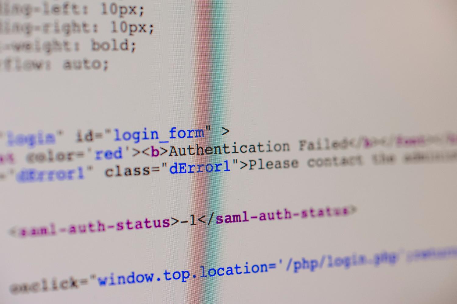 Vista detallada de código de programación en una pantalla con un mensaje de error, ilustrando los errores de servidor tipo 5xx.